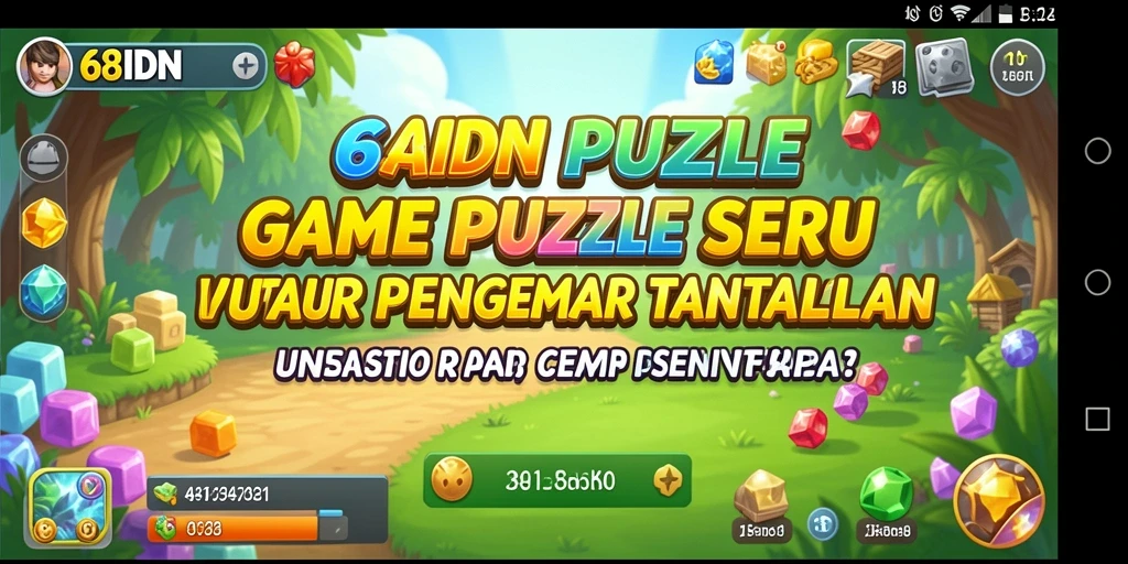 Tampilan gameplay dari 68IDN dengan berbagai teka-teki menarik.