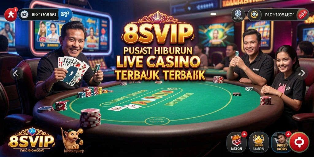 Tampilan gameplay Live Casino di 8SVIP dengan dealer profesional yang siap melayani.