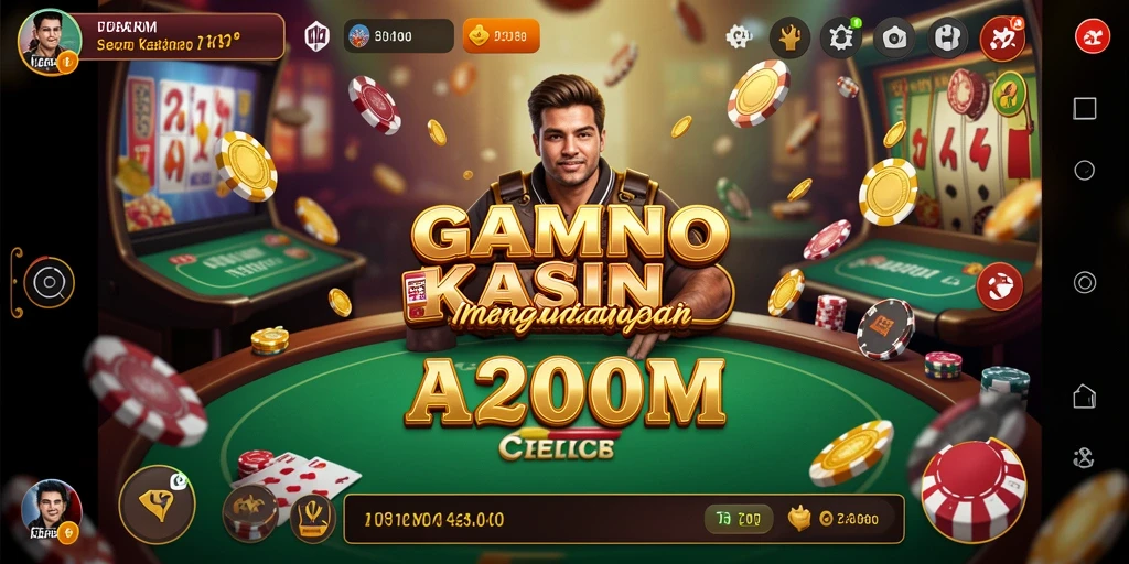 Screenshot A200M menunjukkan gameplay Kasino yang mendebarkan.
