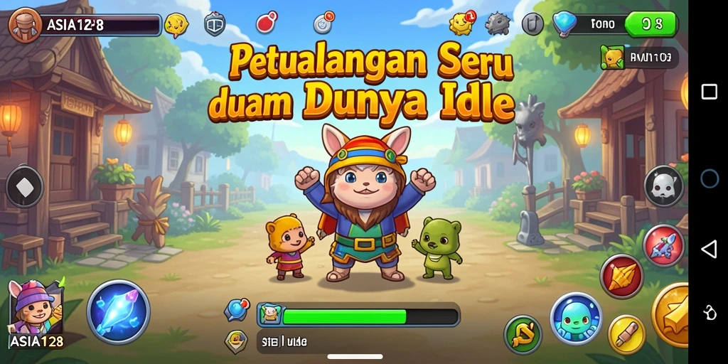 Tangkapan layar ASIA128 menunjukkan gameplay seru dan karakter menarik.