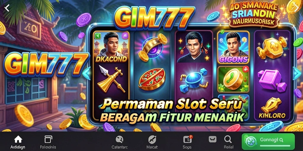 Tampilan gameplay GIM777 yang menarik dan berwarna-warni.