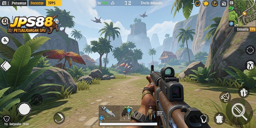 Tangkapan layar menampilkan aksi intens dalam gameplay TPS JPS88.
