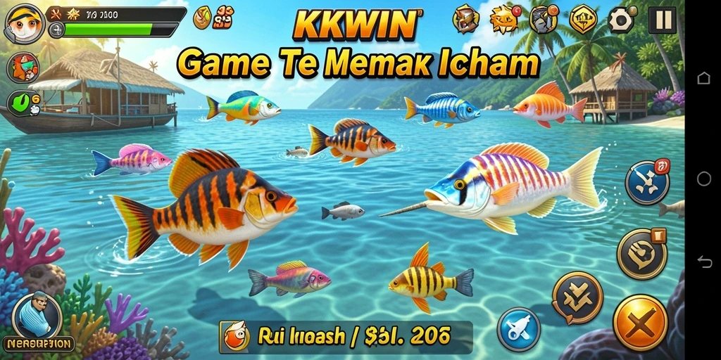Screenshot gameplay KKWIN menampilkan aksi menembak ikan yang seru.