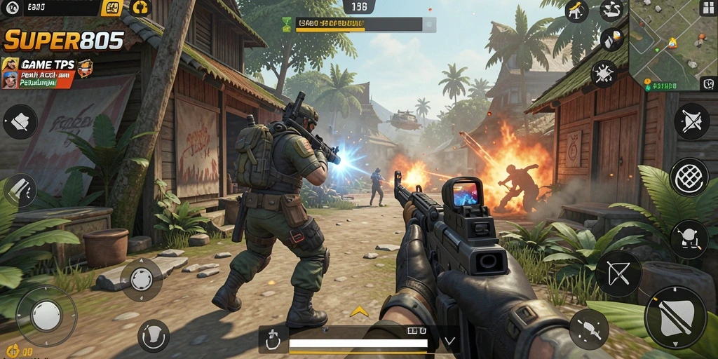 Tampilan gameplay dari <strong>SUPER805</strong> yang menegangkan dan penuh aksi.