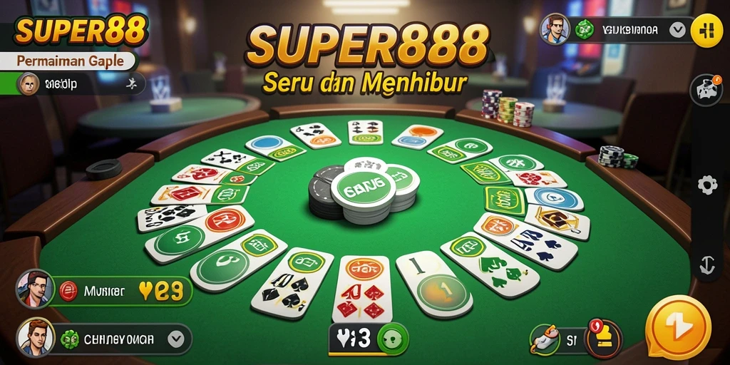 Tampilan gameplay SUPER88 dengan keseruan permainan Gaple.