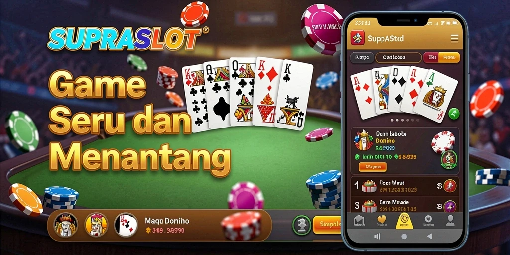 Tampilan gameplay Domino yang seru dan menarik di SUPRASLOT.
