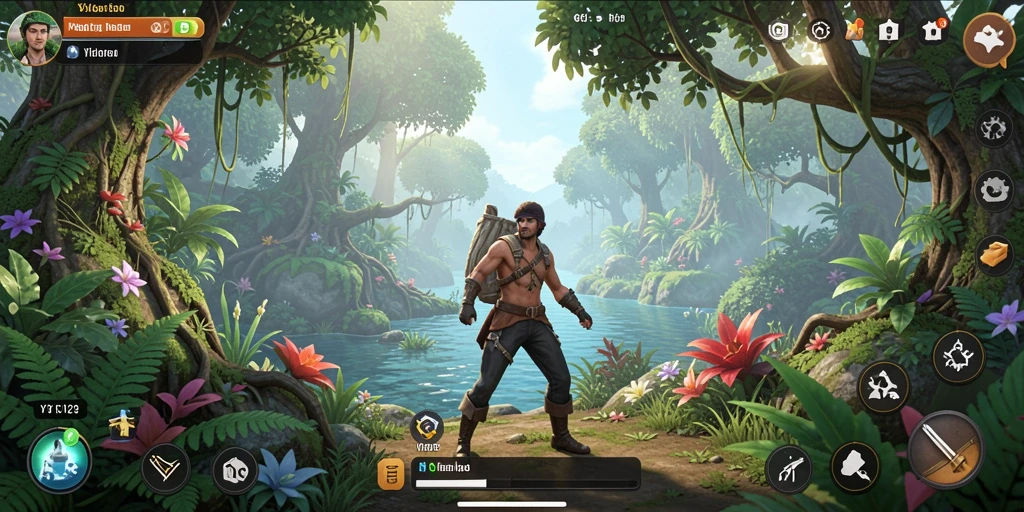 Screenshot utama YY123 menampilkan gameplay petualangan yang menegangkan.