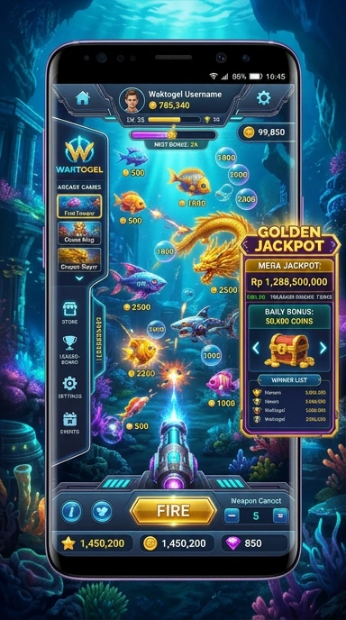Tampilan antarmuka utama aplikasi Waktogel.